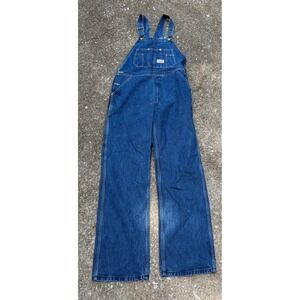 Round House Mens Premium Bib Overalls Blue Denim Lot 699 34x32 NWT